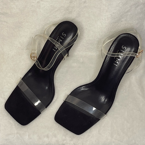 Simmi London clear strap square toe heels - Picture 2 of 8